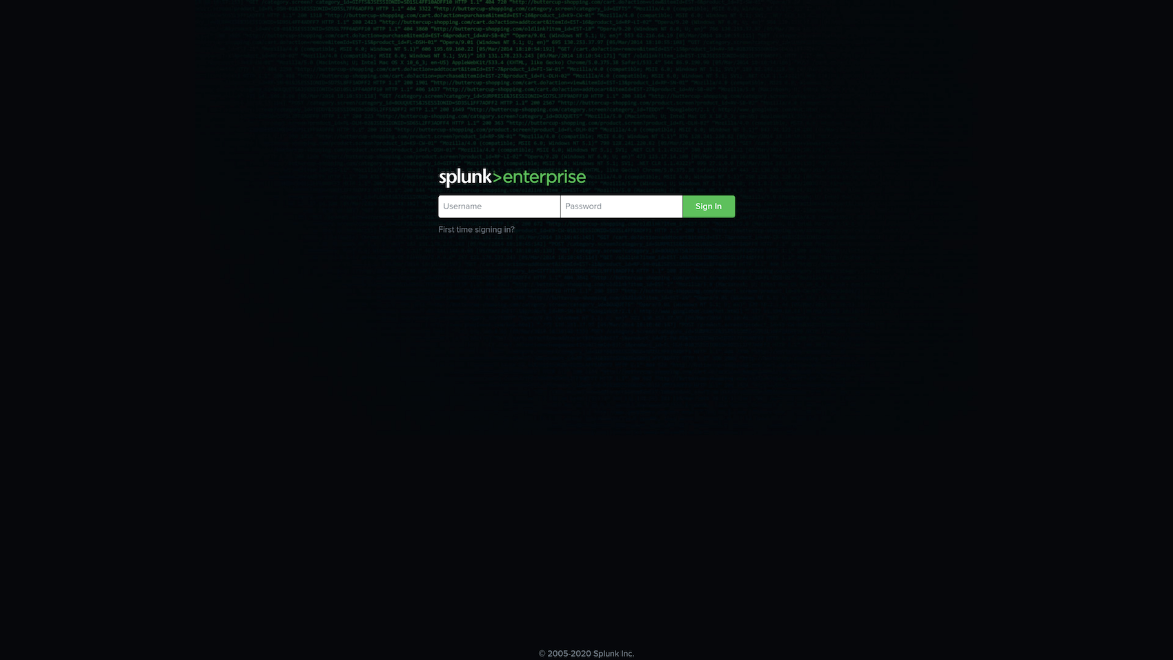 splunk login from session